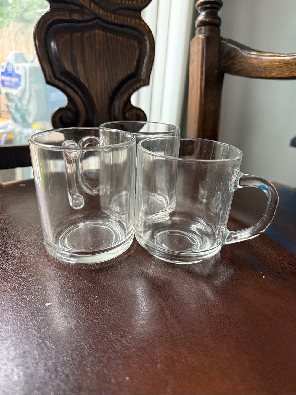 Clear Glass Coffee Mugs - Set of 3